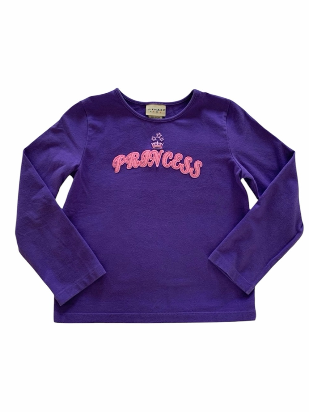 J Khaki Girls Princess Shirt Size M Purple Pink Long Sleeve Crown Knit Tee